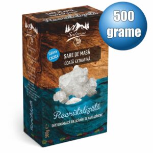 Sare alimentară iodată recristalizată – cutie 500g