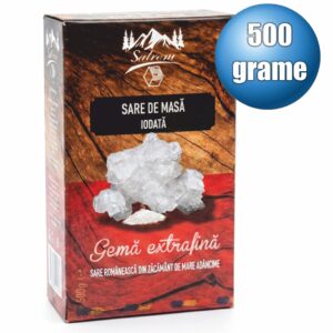 Sare alimentară gemă iodata extrafină – cutie 500g